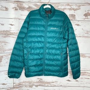 Eddie Bauer Medium Mens Blue Long Sleeve Zipped Pockets Full Zip Puffer Jacket